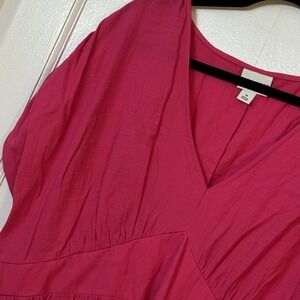 Ava & Viv‎ Women's Plus Size 1X Dress Dolman Sleeve Midi w/ Pockets Magenta
